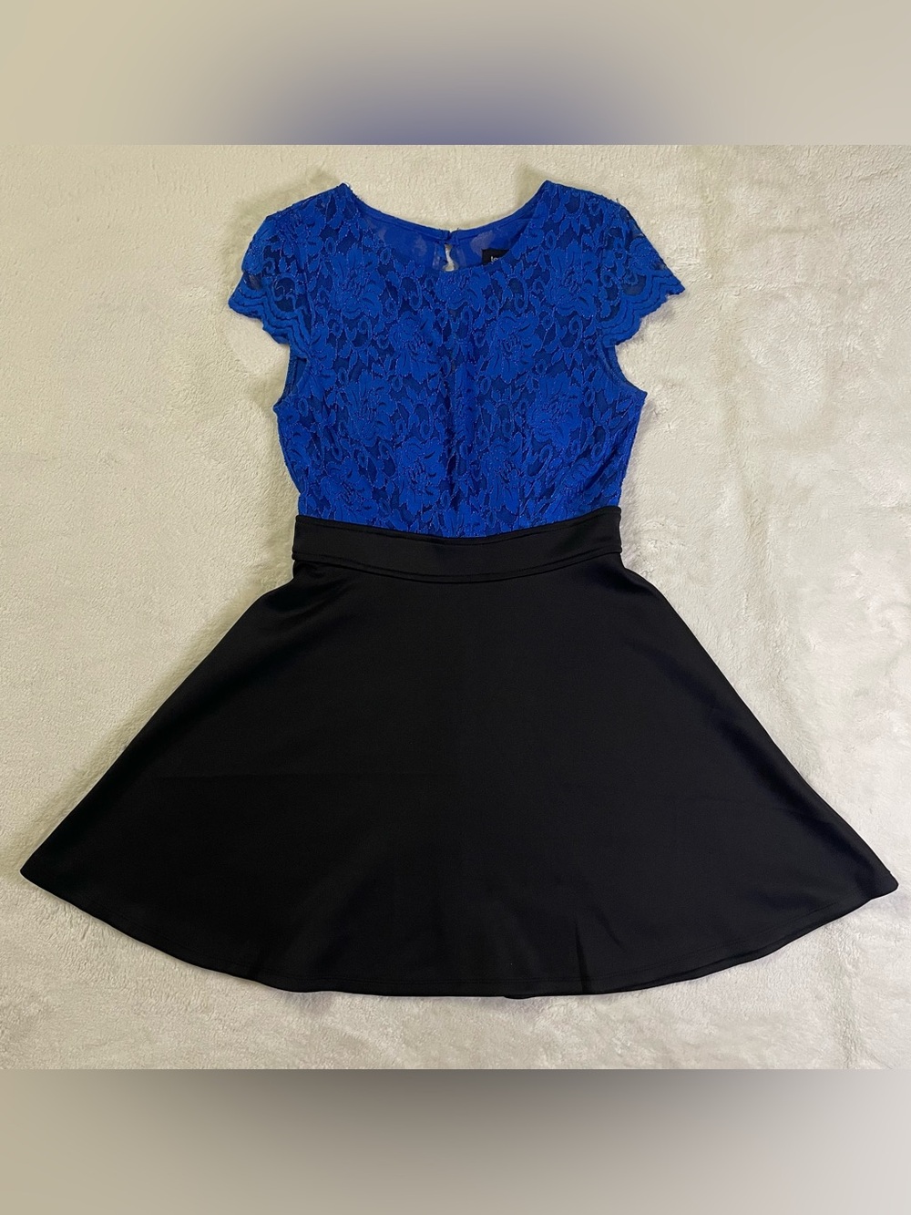 Teeze Me Royal Blue and Black Cocktail Dress size 3/4